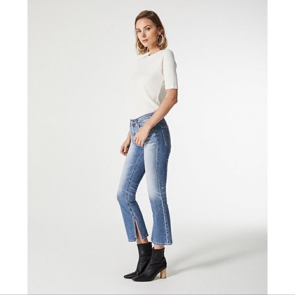 Ag Adriano Goldschmied The Jodi Crop Hi Rise Jeans Flare Slit Side EUC Sz 31 R